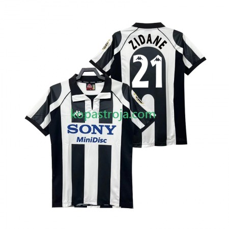 Billiga Fotbollströjor Juventus ZIDANE 21 Retro Hemma tröja 1997 1998 Kortärmad